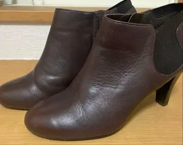 다크 브라운 가죽 사이드 고어 부츠