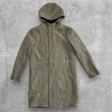 센스 오브 플레이스 그레이 계열 후드 부착 체스터 코트 M 심플