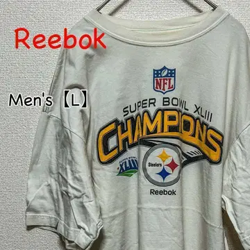 HA349 Reebok 반팔 티셔츠 [남성용 L] 화이트 NFL 스틸러스