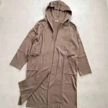 ORCIVAL 롱 니트 가디건 후드 부착 그레이지 코튼