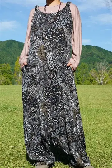 에스닉 기모 소재 살로펫 올인원 점프 수트 두꺼운 원단