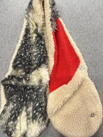 ANOUK 머플러 빨간색 크림 그레이