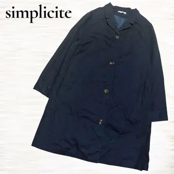 [ simplicite ] 트렌치코트 코튼 네이비 안감 부착 포켓