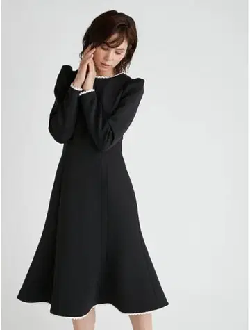 새상품급 셀포드 레이스 트리밍 분또 원피스 블랙 36