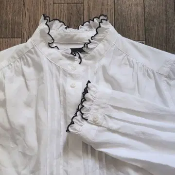 SINME 신메 스칼라 자수 셔츠 M 코튼 100% 긴팔