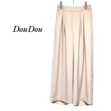 DouDou 턱 와이드 팬츠 베이지 DouDou