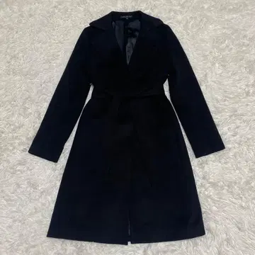 새상품급 띠어리 캐시미어 혼방 롱 코트 블랙 벨트 포함