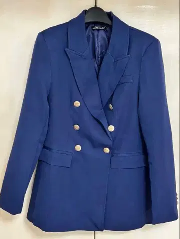 네이비 더블 브레스트 테일러드 자켓 블레이저