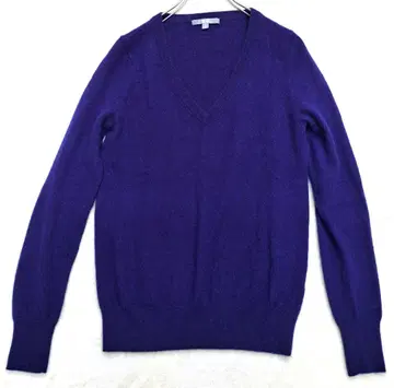 유니클로 캐시미어 100% 스웨터 네이비 블루 V넥 니트 긴팔 M