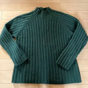 90~00년대 J.CREW 화이트 택 하이넥 스웨터 남성용 L