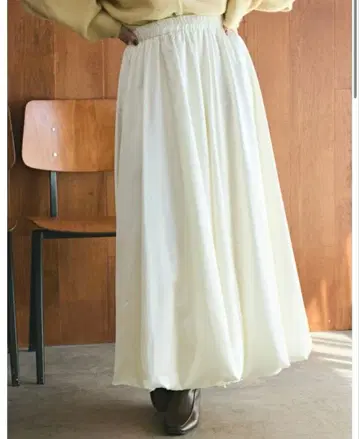 anchic 새틴 버블 헴 스커트