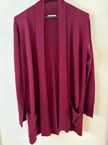 index 버건디 롱 가디건