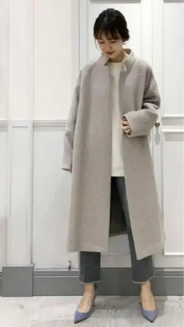 플라주 MANTECO 스탠드 카라 코트 36