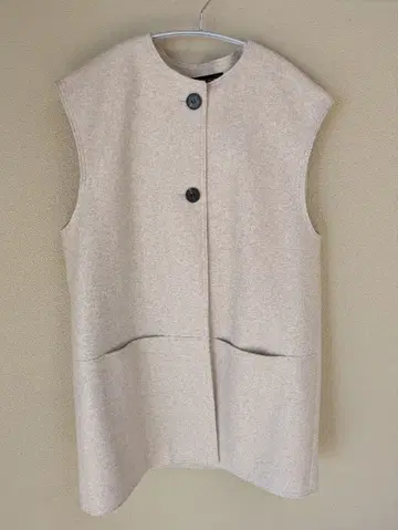 ZARA 롱 소프트 베스트 베이지 M