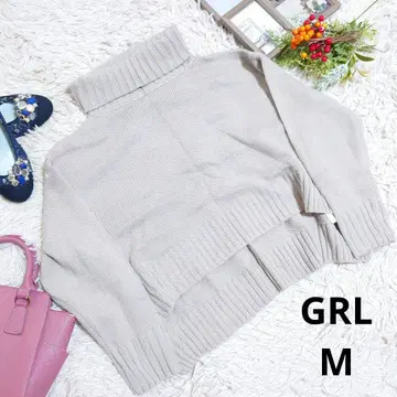 새상품 GRL 니트/스웨터 ( M ) 그레이+연한 팥색/터틀넥