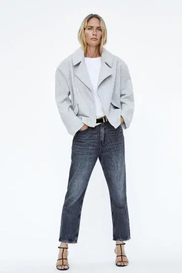 ZARA 숏코트 라이트 그레이 S