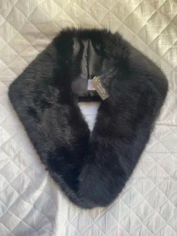 성인식 푹신한 퍼 숄 블랙 후리소데