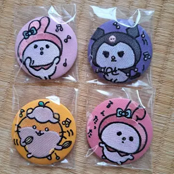 나가노 x 산리오 캐릭터즈 자수 캔 배지 4개 세트