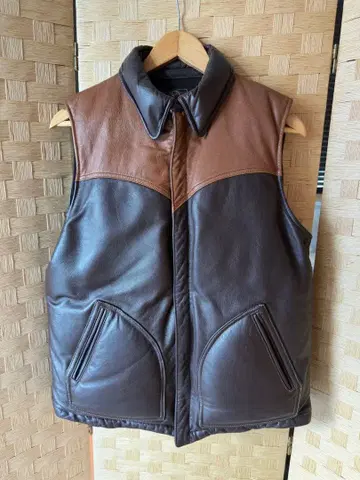 디럭스웨어 가죽 다운 베스트 M 사이즈 D-08 라이드 블랙