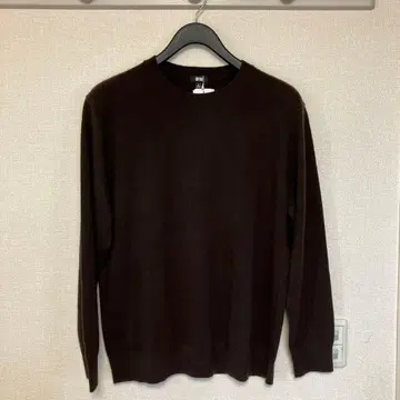 2025년 미사용 UNIQLO 캐시미어 크루넥 스웨터 다크 브라운