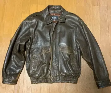 80s 레더 자켓 브라운 짧은 기장 구제 의류 L