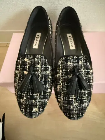 DIANA 트위드 플랫슈즈 22cm