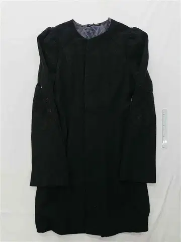 와이즈 울 피그스킨 절개 블랙 계열 롱 코트 일본제