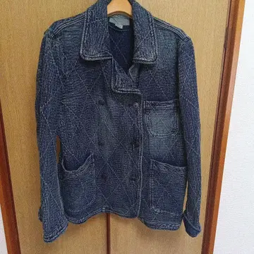 자수 더블 브레스트 데님 자켓 M