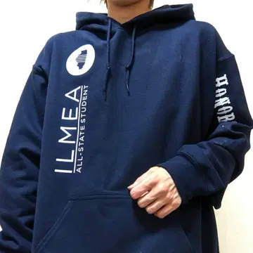 길단 ILMEA 로고 후드 맨투맨 네이비 구제 의류