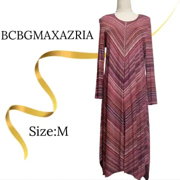 컨디션 최상 BCBGMAXAZRIA 롱 원피스 스트라이프 레드 계열
