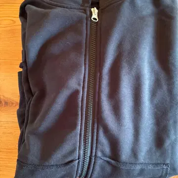 더블 지퍼 후드티 블랙