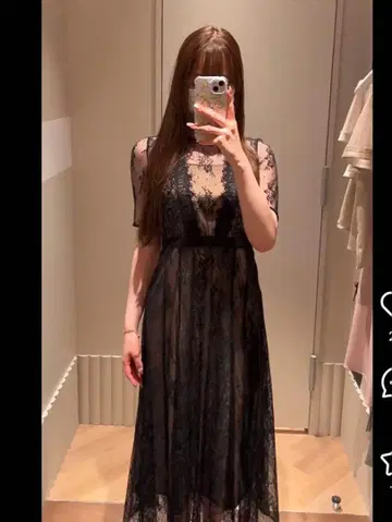 frayid 레이스 원피스 블랙