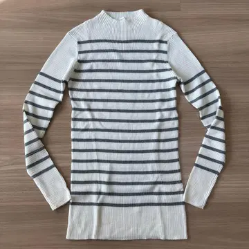 갤러리 바이 하이 게이지 리브 풀오버 보더 리브 니트