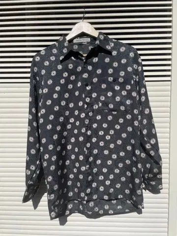 페이즐리 플라워 무늬 긴팔 셔츠