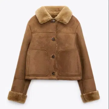 [ ZARA (자라) ] 숏 더블 페이스 페이크 스웨이드 자켓