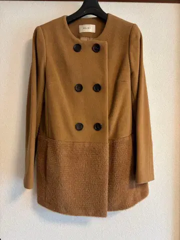 BALLSEY 브라운 더블 버튼 코트