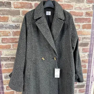 coen 헤링본 더블 브레스트 코트 빅 사이즈 오버 사이즈