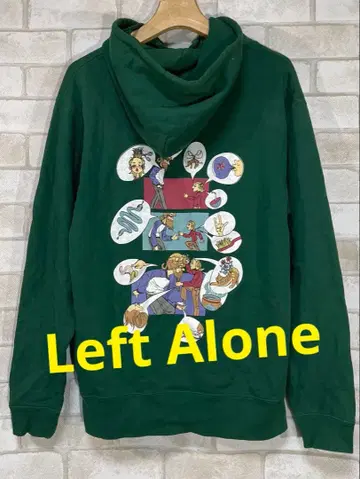 [ Left Alone ] 레프트 얼론 자수 백 프린트 풀오버 후드티