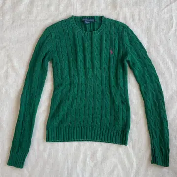 랄프 로렌 코튼 케이블 니트 그린