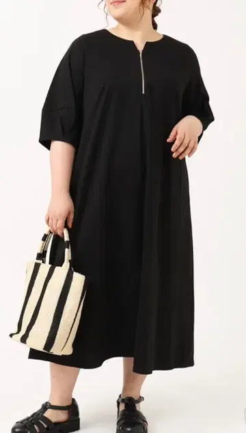 eur3 지퍼 롱 원피스 3L