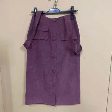 퍼플 버튼 타이 트 스커트 미사용