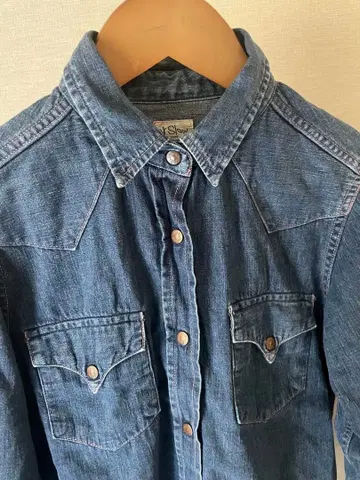 새상품급 orSlow 오어슬로우 데님 셔츠 샴브레이 여성용 사이즈 1