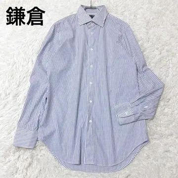 카마쿠라 남성용 셔츠 긴팔 상의 오피스 일본제 스트라이프