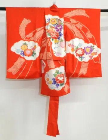 순수 실크 어린이 기모노 여아용 본 시보리 염색