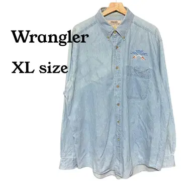 Wrangler 랭글러 버튼 다운 데님 셔츠 라이트 블루 XL