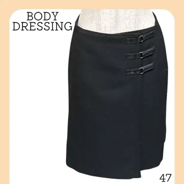 바디 드레싱 타이트 스커트 블랙 사이드 버클 고급 오피스