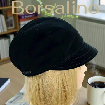 Borsalino 볼사리노 블랙 벨벳 헌팅 캡