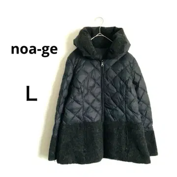 [ noa-ge ] 노아제 보아 카라 부착 퀼팅 코트 충전솜 이소재 L