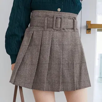 MAJESTIC LEGON 벨트 세트 플리츠 미니 치마바지