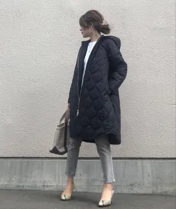 엠마 테일러 미 실루엣 3way 퀼팅 코트 38 블랙 (새상품급)